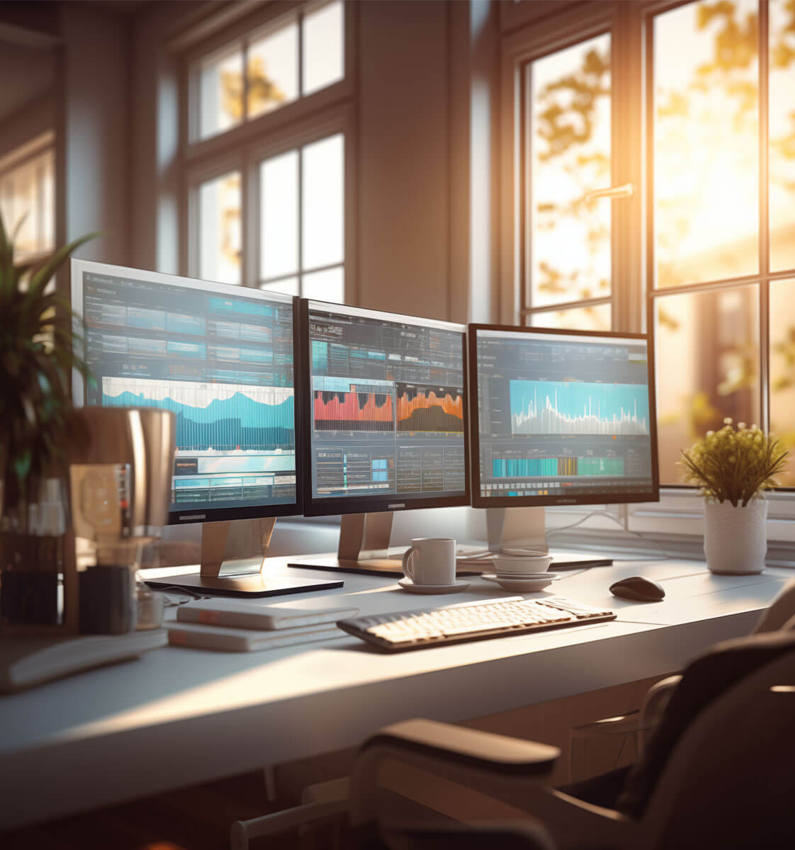 Three PC screens full of statistics and data - AlpineBits Alliance